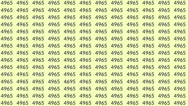 Optical Illusion Brain Test: If you have Hawk Eyes Find the number 4695 among 4965 in 10 Seconds?