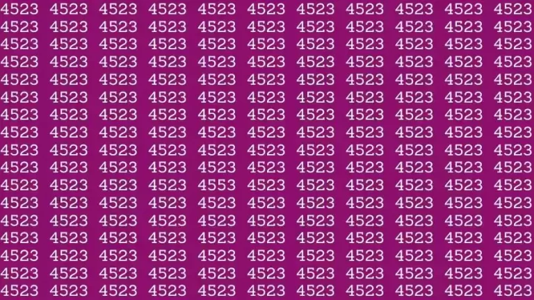 Optical Illusion Brain Challenge: If you have Eagle Eyes Find the number 4553 among 4523 in 12 Seconds?