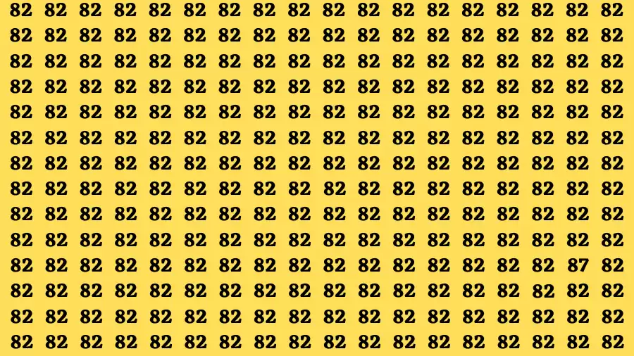 Observation Brain Test: If you have 50/50 Vision Find the Number 87 in 15 Secs