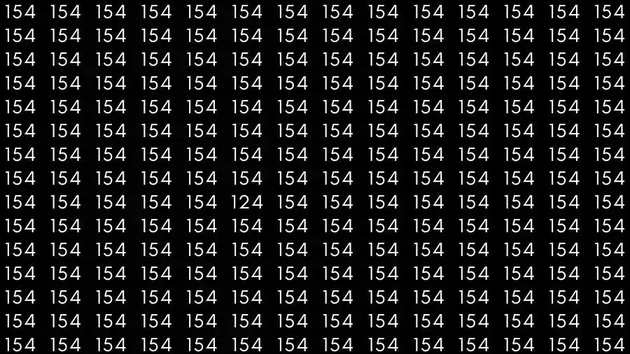 Optical Illusion Brain Challenge: If you have Hawk Eyes Find the number 124 among 154 in 10 Seconds?