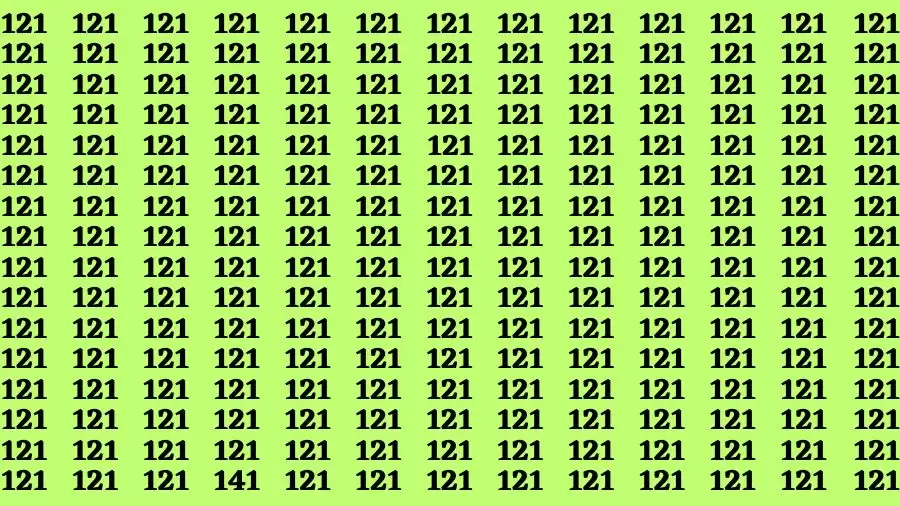 Observation Find it Out: If you have Eagle Eyes Find the number 141 among 121 in 12 Secs