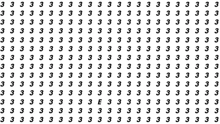 Optical Illusion Brain Challenge: If you have 50/50 Vision Find the letter E among 3 in 10 Seconds?