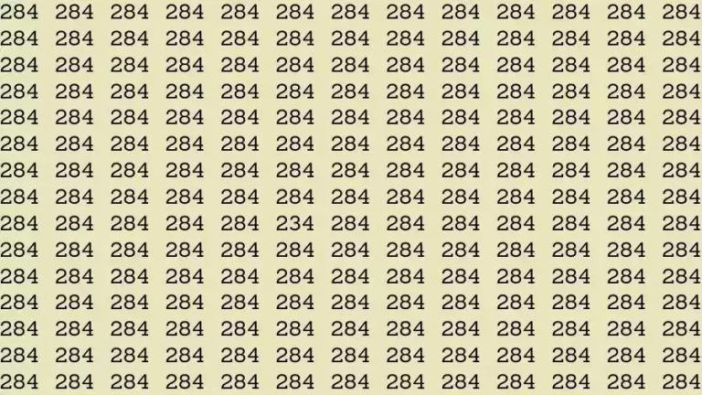 Optical Illusion Brain Challenge: If you have Eagle Eyes Find the number 234 among 284 in 12 Seconds?