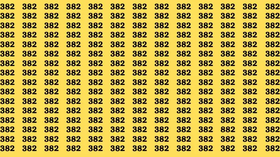 Observation Brain Test: If you have Eagle Eyes Find the number 882 among 382 in 12 Secs