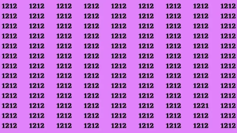 Observation Find it Out: If you have Hawk Eyes Find the Number 1221 among 1212 in 15 Secs