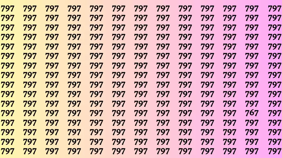 Observation Find it Out: If you have Hawk Eyes Find the Number 767 among 797 in 15 Secs