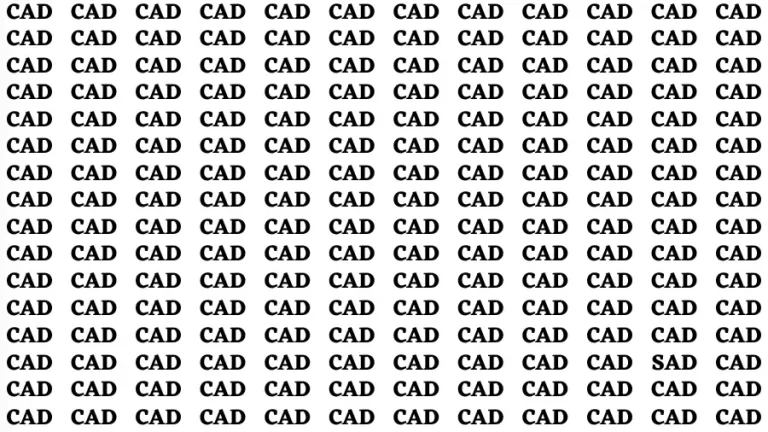 Observation Find it Out: If you have Eagle Eyes Find the Word Sad in 12 Secs