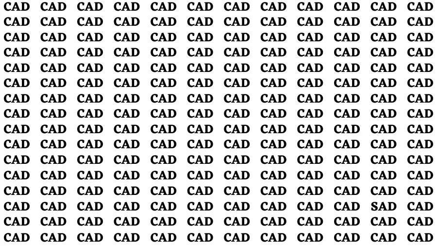 Observation Find it Out: If you have Eagle Eyes Find the Word Sad in 12 Secs