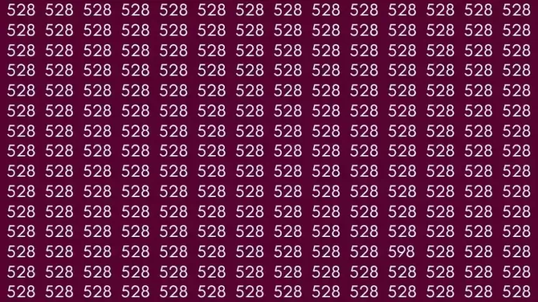 Optical Illusion Brain Test: If you have Hawk Eyes Find the number 598 among 528 in 12 Seconds?