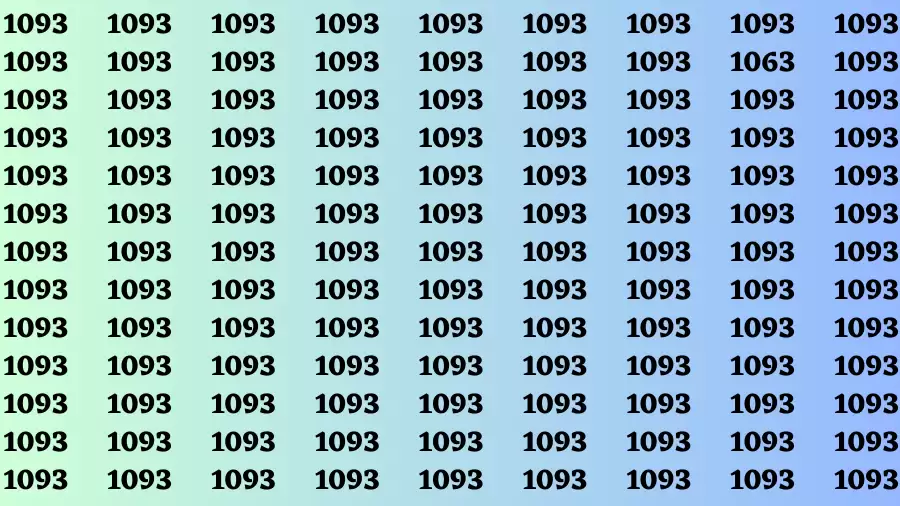 Observation Brain Test: If you have Keen Eyes Find the Number 1063 among 1093 in 15 Secs