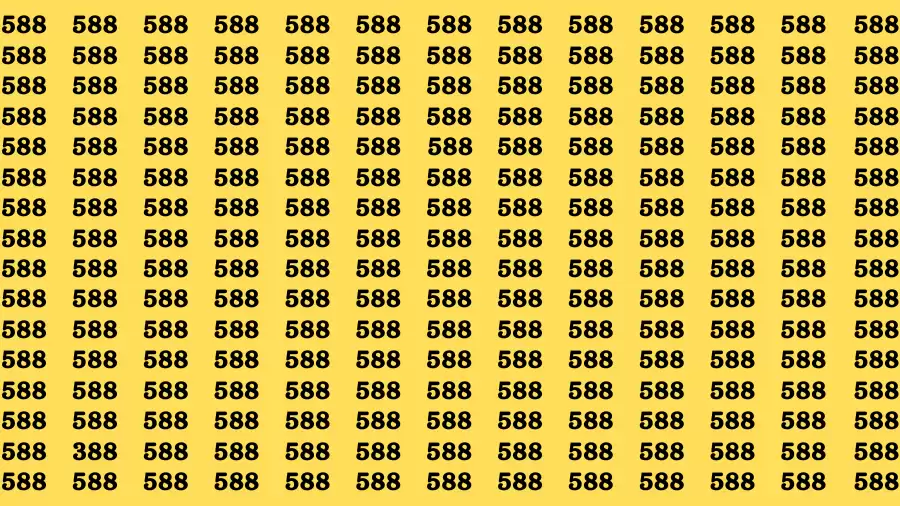 Observation Brain Challenge: If you have Hawk Eyes Find the Number 388 among 588 in 15 Secs