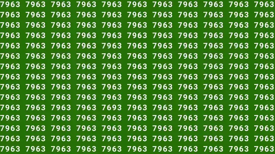 Observation Skill Test: If you have Hawk Eyes Find the number 7693 among 7963 in 12 Seconds?
