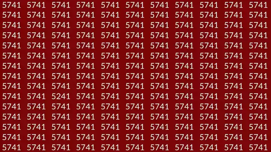 Observation Skill Test: If you have Hawk Eyes Find the number 5241 among 5741 in 9 Seconds?