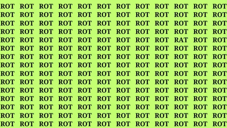 Observation Brain Challenge: If you have Eagle Eyes Find the Word Rat among Rot in 12 Secs