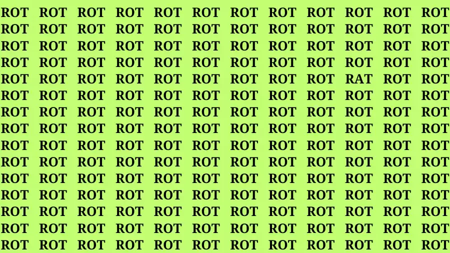 Observation Brain Challenge: If you have Eagle Eyes Find the Word Rat among Rot in 12 Secs