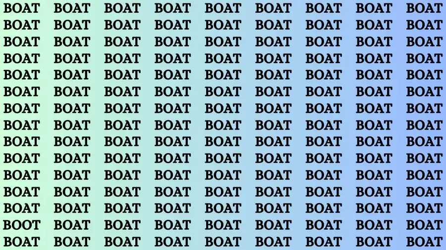 Observation Brain Test: If you have Eagle Eyes Find the word Boot in 15 Secs