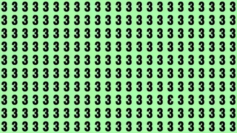 Optical Illusion Brain Challenge: If you have Hawk Eyes Find the inverted number 3 in 10 Seconds?