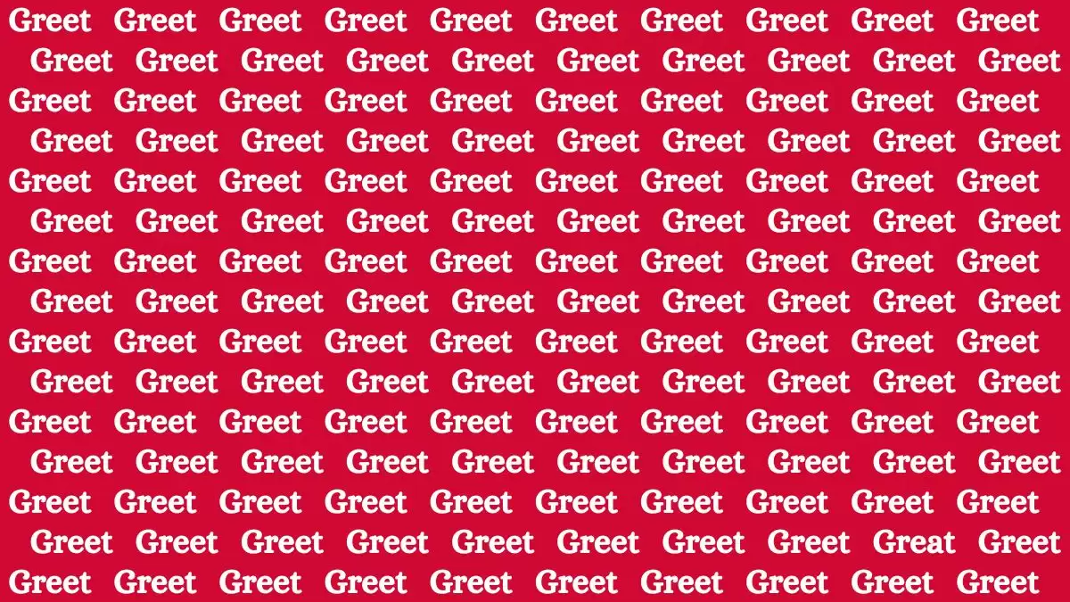 Optical Illusion Test: Only Extra Sharp Eyes Can Find the Word Great in 10 Secs