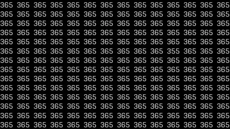 Optical Illusion Brain Test: If you have Eagle Eyes Find the number 355 among 365 in 15 Seconds?