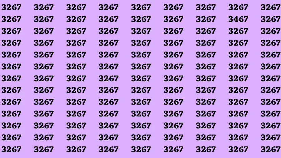 Observation Brain Test: If you have Eagle Eyes Find the number 3467 in 10 Secs