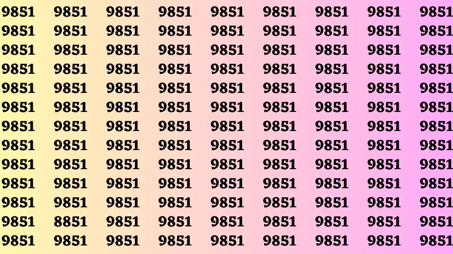 Brain Test: If you have Eagle Eyes Find the Number 8851 in 15 Secs