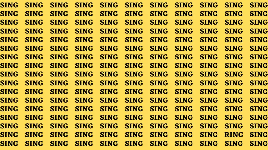 Observation Brain Test: If you have Sharp Eyes Find the Word Ring among Sing in 15 Secs