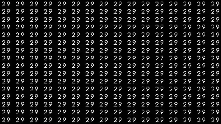 Observation Skills Test: If you have Eagle Eyes Find the number 27 among 29 in 10 Seconds?