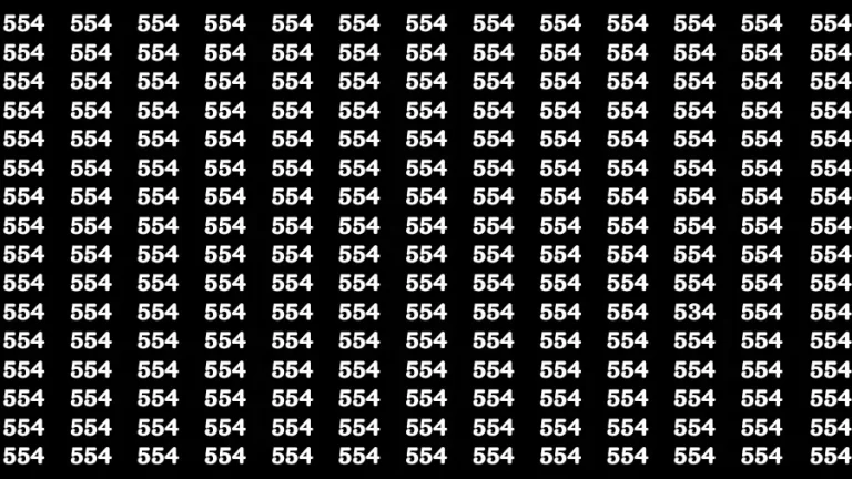 Observation Brain Test: If you have Keen Eyes Find the Number 534 among 554 in 15 Secs