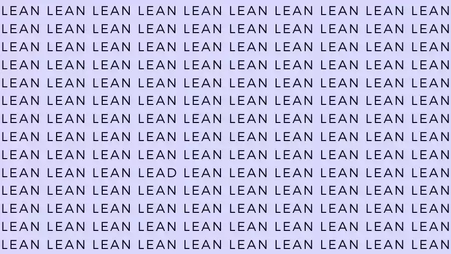 Observation Skill Test: If you have Eagle Eyes find the Word Lead among Lean in 10 Secs