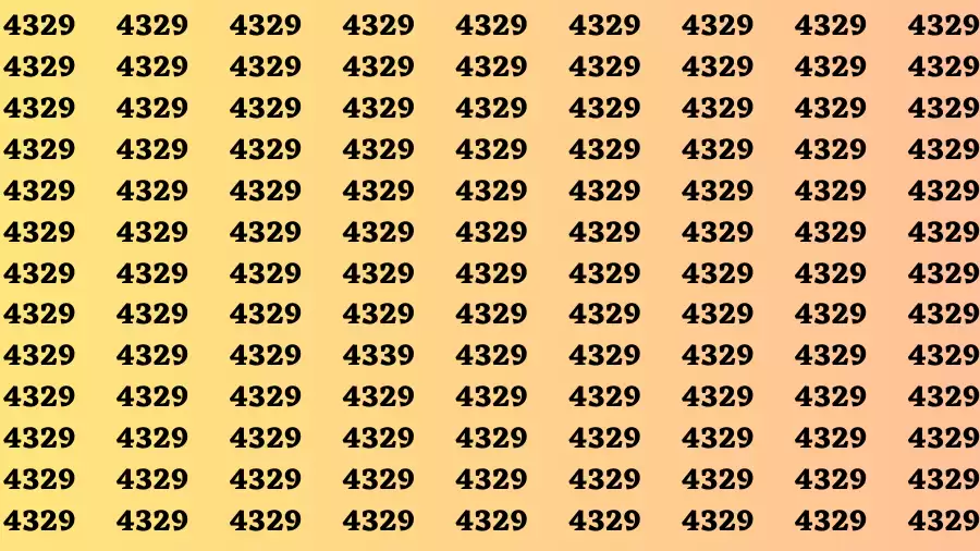 Observation Brain Test: If you have Sharp Eyes Find the number 4339 among 4329 in 20 Secs