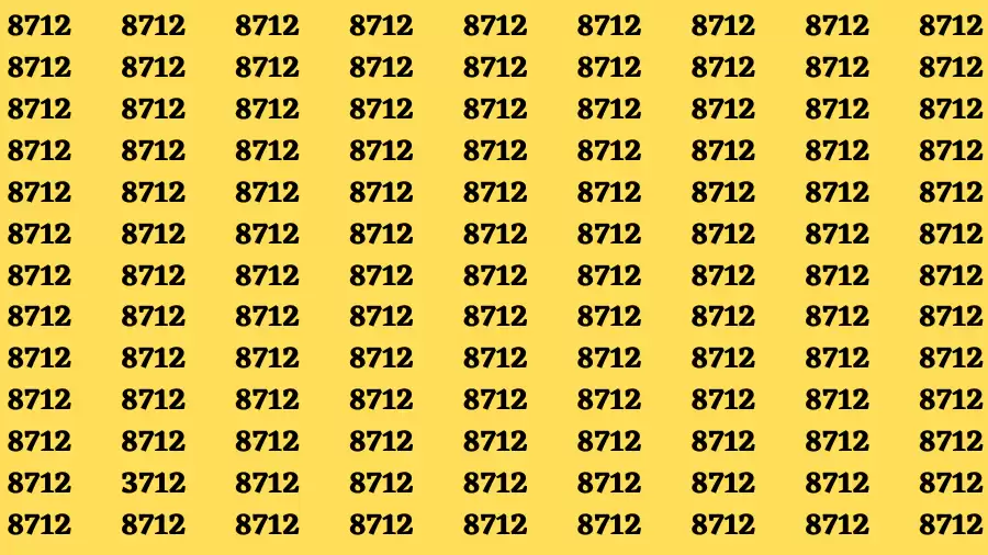 Observation Brain Test: If you have Eagle Eyes Find the number 3712 among 8712 in 12 Secs