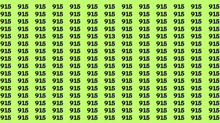 Observation Find it Out: If you have Eagle Eyes Find the Number 913 among 915 in 15 Secs