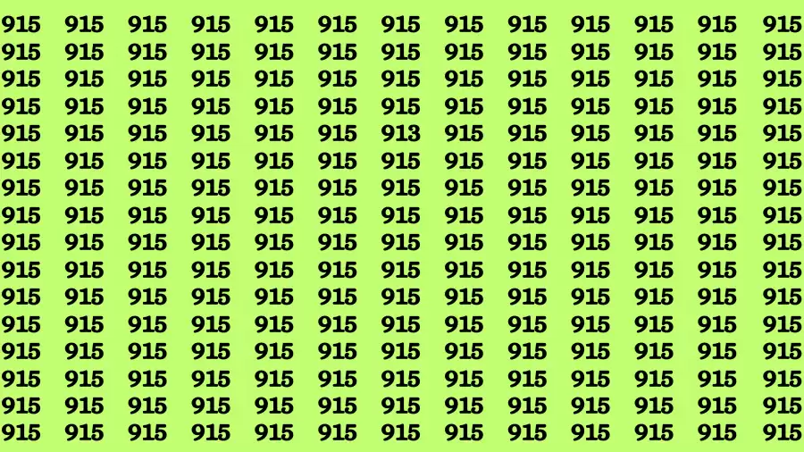 Observation Find it Out: If you have Eagle Eyes Find the Number 913 among 915 in 15 Secs