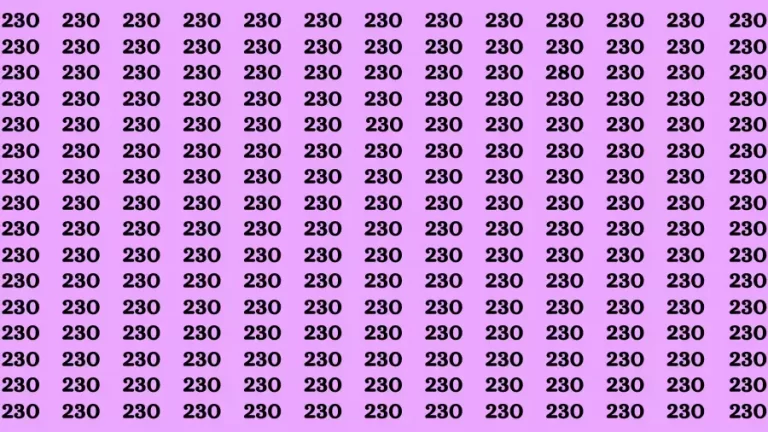 Observation Brain Test: If you have Sharp Eyes Find the number 280 among 230 in 20 Secs