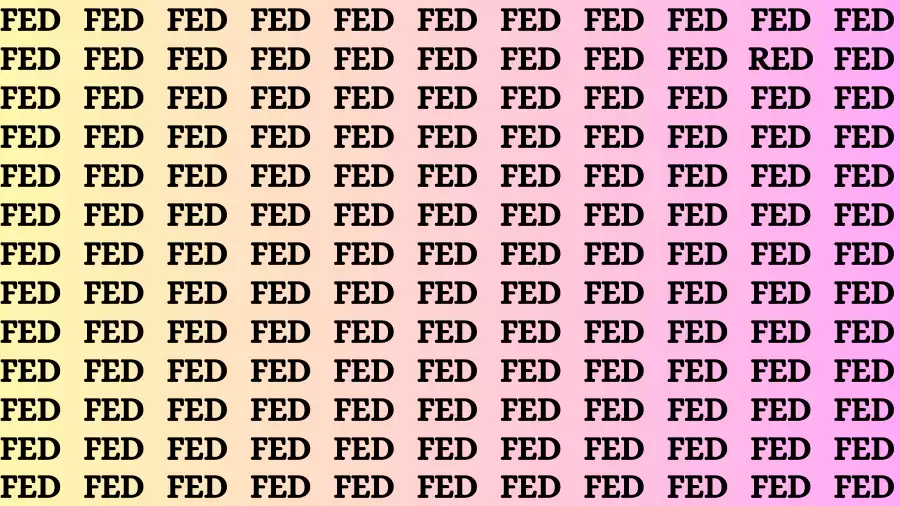 Observation Brain Test: If you have Sharp Eyes Find the Word Red in 15 Secs