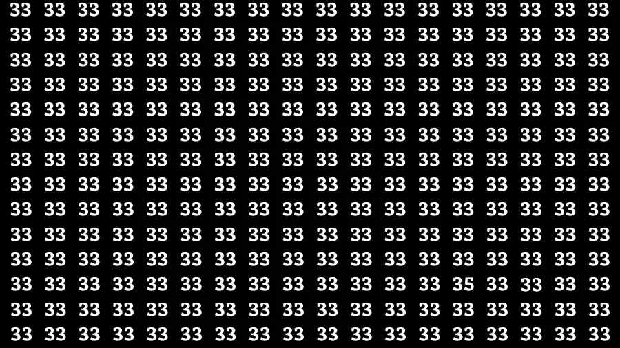 Observation Brain Out: If you have Sharp Eyes Find the number 35 among 33 in 20 Secs