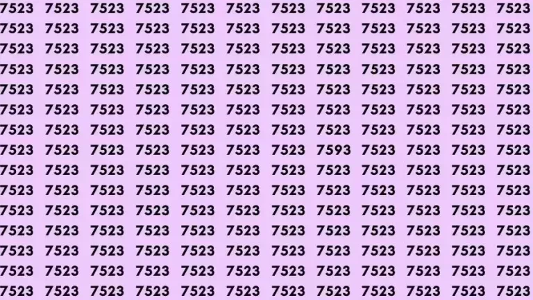 Observation Skills Test: If you have 50/50 Vision Find the number 7593 among 7523 in 12 Seconds?