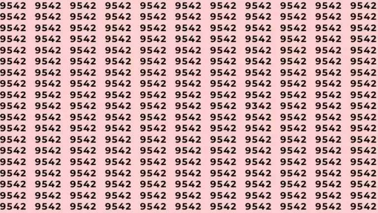 Observation Skill Test: If you have Eagle Eyes Find the number 9342 among 9542 in 10 Seconds?