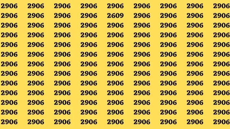 Observation Brain Test: If you have Sharp Eyes Find the number 2609 among 2906 in 20 Secs