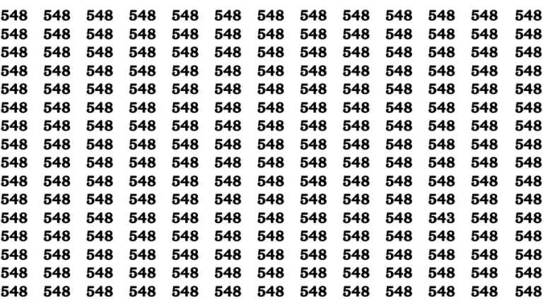 Observation Brain Test: If you have 50/50 Vision Find the Number 543 among 548 in 15 Secs