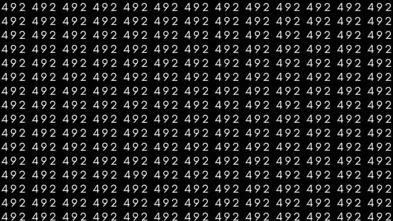 Optical Illusion Brain Test: If you have Eagle Eyes Find the number 499 among 492 in 12 Seconds?