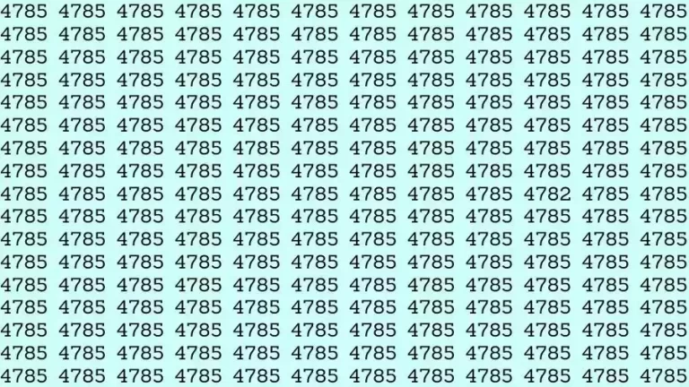 Optical Illusion Brain Test: If you have Eagle Eyes Find the number 4782 among 4785 in 12 Seconds?