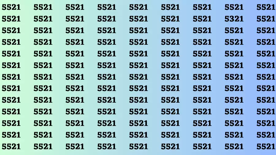 Observation Brain Challenge: If you have Keen Eyes Find the Number 5321 among 5521 in 15 Secs