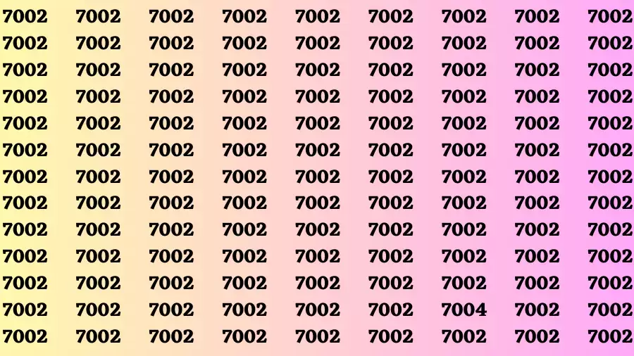 Observation Brain Test: If you have Hawk Eyes Find the Number 7004 among 7002 in 15 Secs