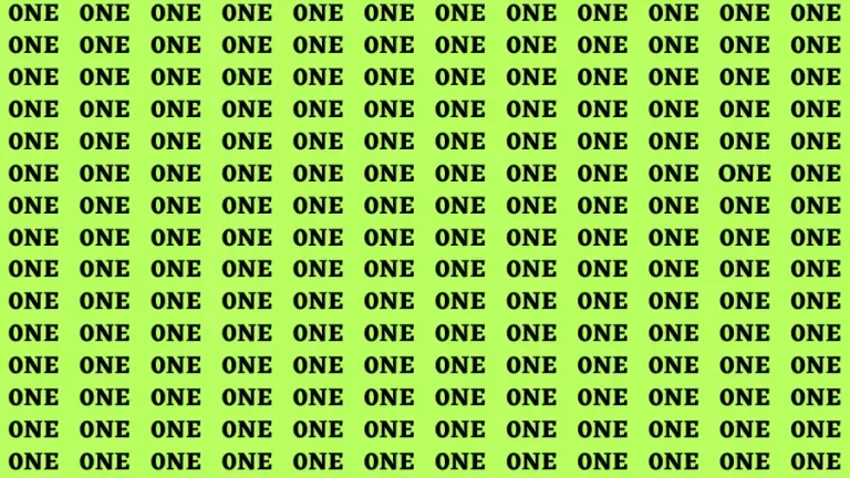 Observation Brain Test: If you have Eagle Eyes Find the word One in 12 Secs