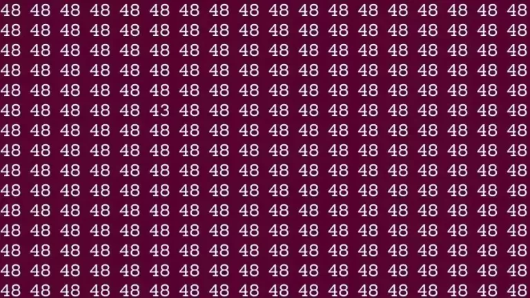 Observation Skill Test: If you have Eagle Eyes Find the number 43 among 48 in 10 Seconds?