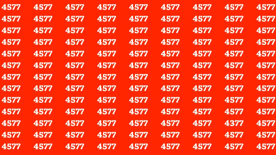 Observation Brain Test: If you have Eagle Eyes Find the number 4377 in 12 Secs