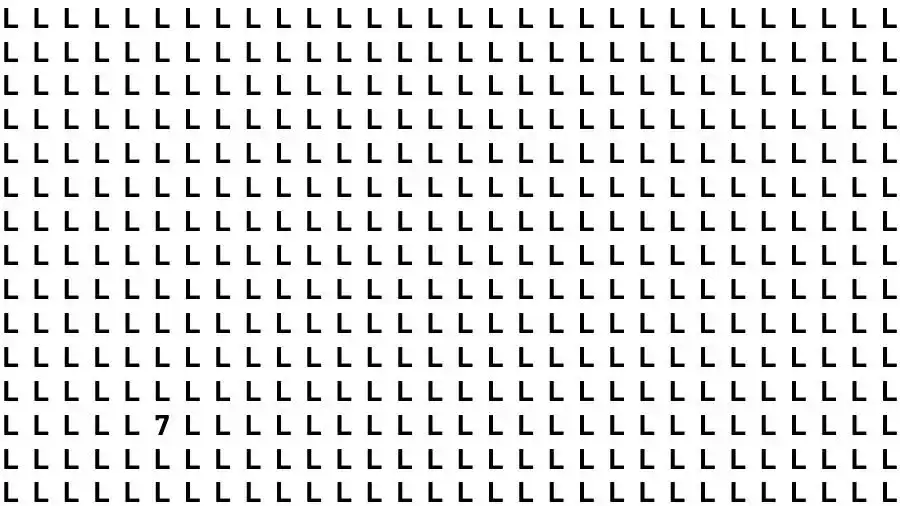 Observation Skill Test: If you have Eagle Eyes Find the number 7 among L in 12 Seconds?