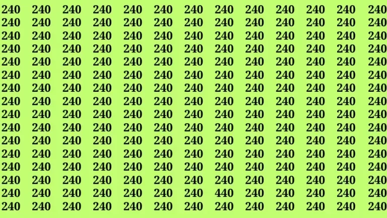 Observation Brain Test: If you have Hawk Eyes Find the Number 440 among 240 in 15 Secs