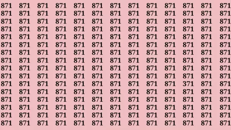 Observation Brain Test: If you have Sharp Eyes Find the number 371 among 871 in 20 Secs